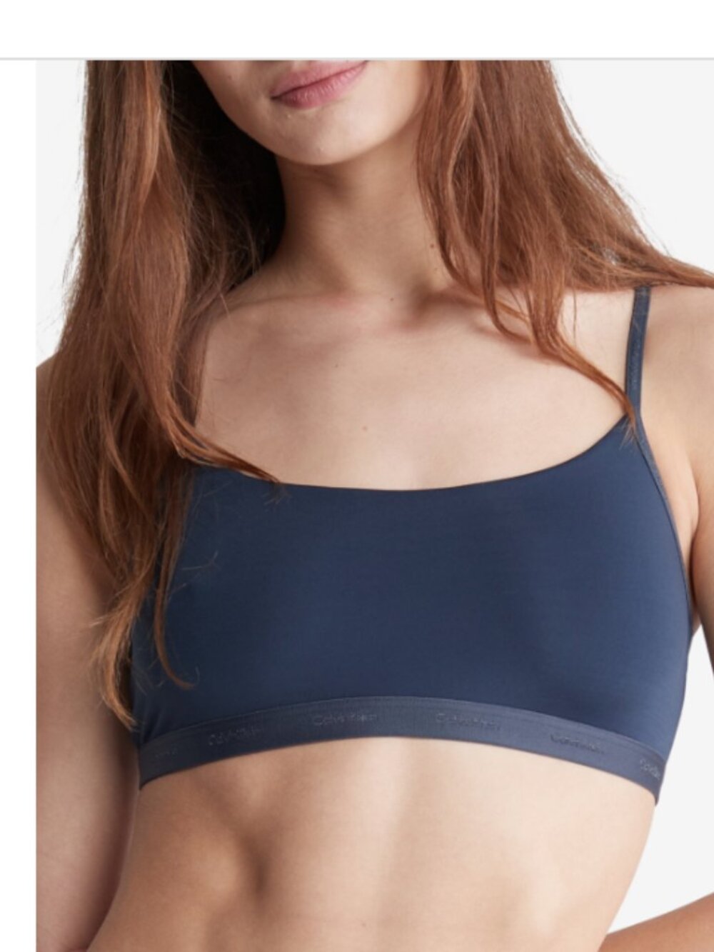 Calvin Klein Women's Form to Body Unlined Bralette Blue Size S 7806